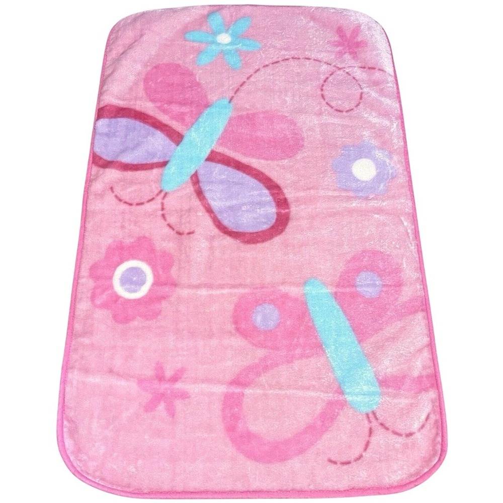 Garanimals Baby Blanket‎ Butterfly Flower Pink Soft Fleece Throw Lovey 30" x 40"